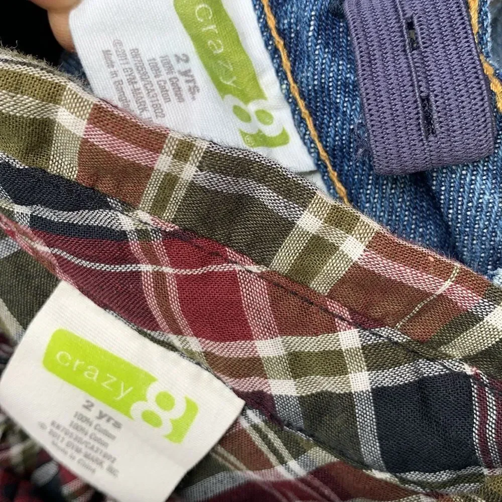 Take 50% OFF- Crazy 8 Blue Plaid and Blue Shorts Boys 2pcs, Size-2